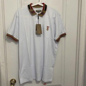 nwt burberry london men white polo t-shirt